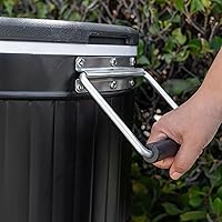 Vista 7 de Permasteel Rolling Patio Cooler – Large Outdoor Ice Chest with Wheels, Beverage Cooler for Backyard, BBQ, Tailgate, Beach, Parties, Rustic Farmhouse