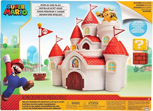 Miniatura 6 de SUPER MARIO 58541 Mushroom Kingdom Castle Playset con exclusiva figura Bowser de 2.5 pulgadas, con licencia oficial de Nintendo, Princess Peach