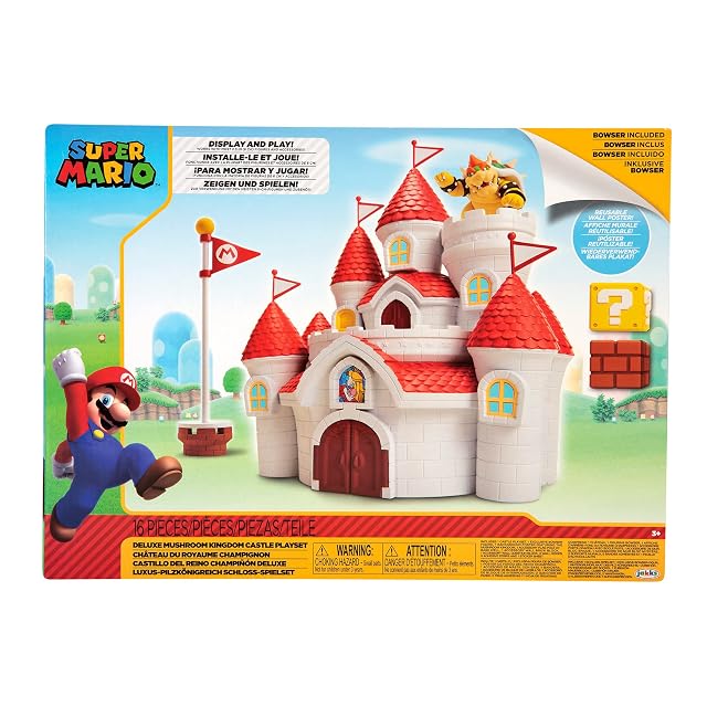 Foto 6 de 8 de Nintendo Super Mario - Castillo Reino Champiñón con la Exclusiva Figura de Acción Articulada “Bowser” de 6 cm