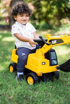 Best Ride On Cars CAT Excavator Push Car Licensed Caterpillar Ride-On Digger Toy for Kids with Rotating Bucket & Under-Seat Storage Construction Vehicle for Toddlers