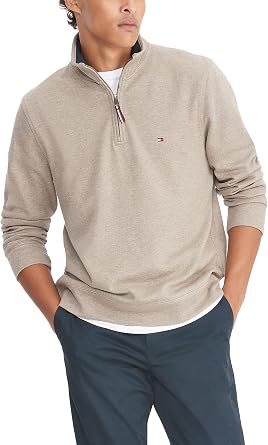Amazon.com: Tommy Hilfiger Sudadera de cuello alto con cremallera de 1/4  para hombre : Ropa, Zapatos y Joyería