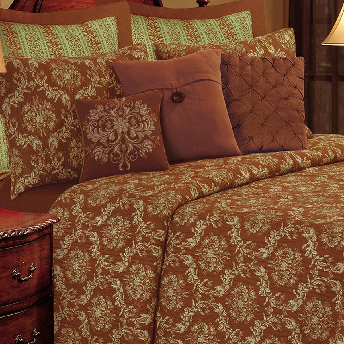 C&F Home Colonial Williamsburg Windsor Needlepoint Pillow Decor Decoration Throw Pillow 14" x 14" for Couch Chair Living Room Bedroom 14" x 14" Brown