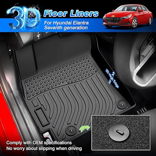 Vista 2 de Cartist Alfombrillas aptas para Hyundai Elantra 2026 2025 2024 2023 2022 2021 y Elantra N 2026 2025 2024 2023 2022 2021 (no aptas para uso híbrido)