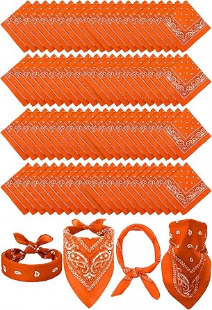 Unittype 48 Pieces Paisley Bandana Novelty Unisex Cowboy Headband Sports Bandannas Scarf Outdoor for Western Party Costume