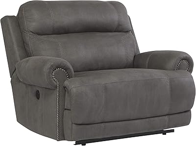 Signature Design by Ashley - Austere Contemporary Upholstered Zero Wall Recliner, Gray