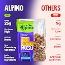 Alpino High Protein Muesli Dark Chocolate, 25g Protein per 100g, No Refined Sugar, 9-in-1 Multigrains Breakfast Cereal with Nuts, Seeds & Dry Fruits, High Fibre Healthy Breakfast, 400g gallery image