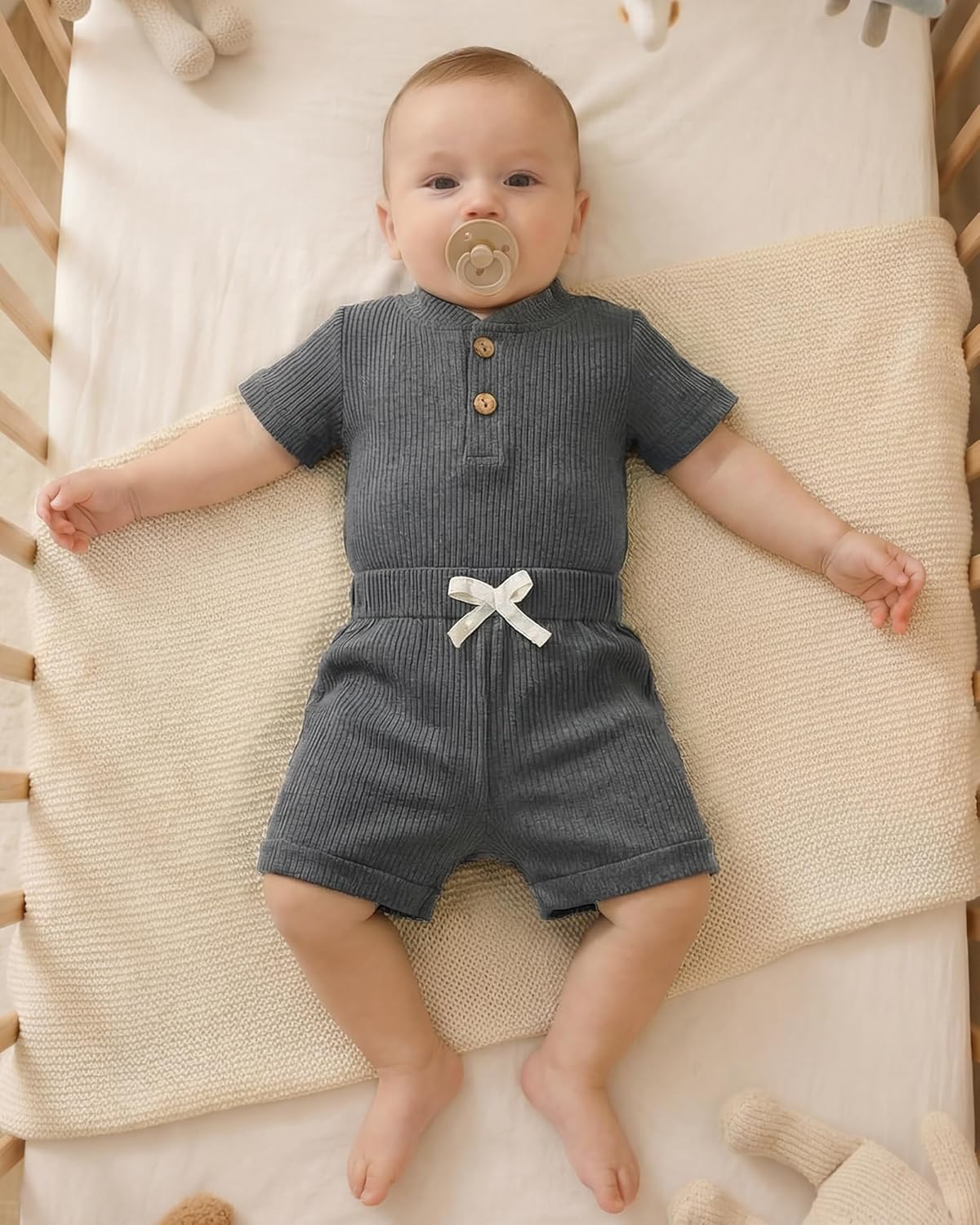 Jecson Newborn Boy Clothes Baby Boy Outfits Set Baby Boy Summer Clothes Soft Cotton Short Sleeve Top and Shorts for 0-18M - Image 4