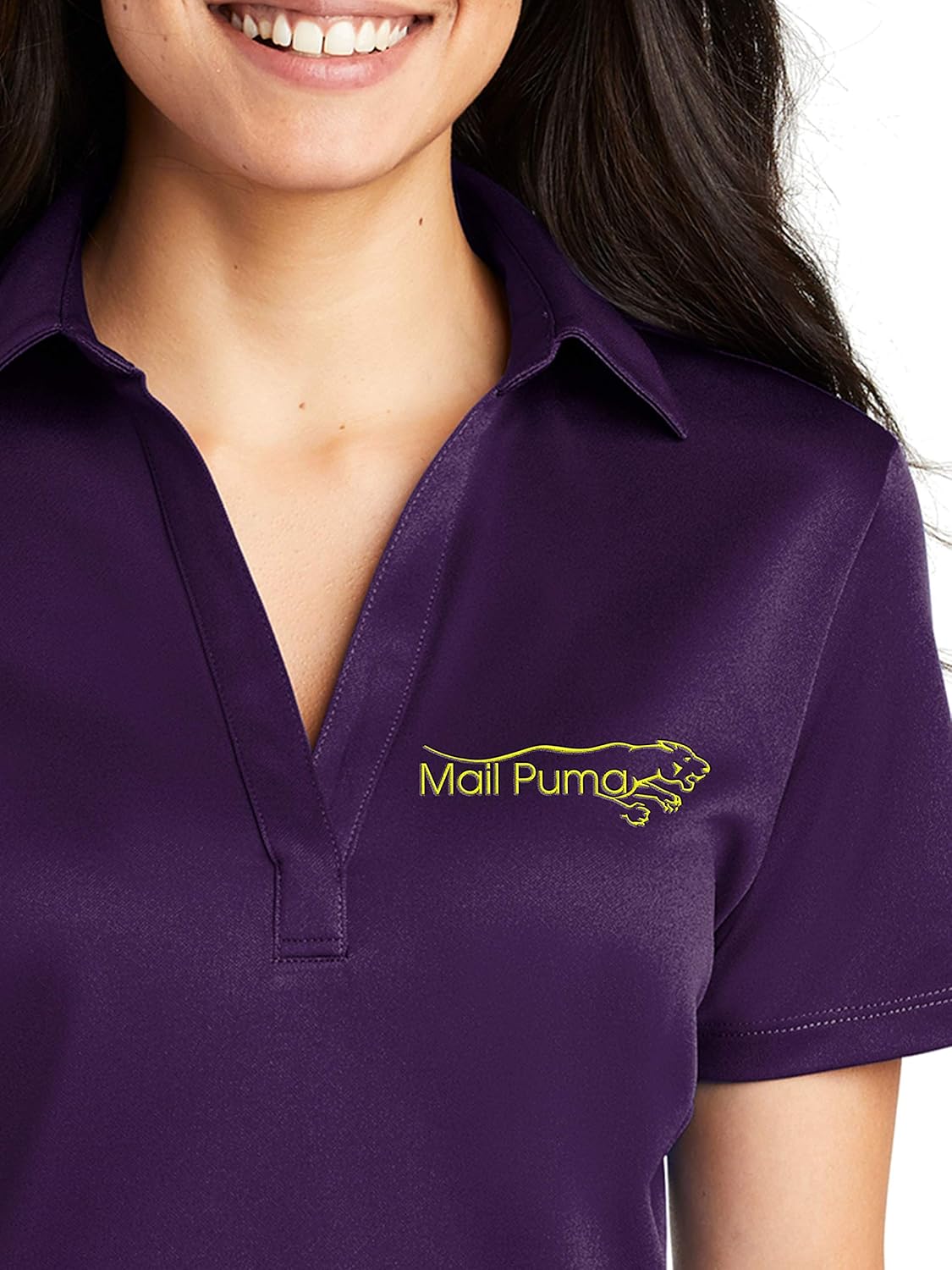 Custom Embroidered Polo Shirts for Women, 5 or 10 Pack - Personalized Embroidery Polyester Polos with Logo