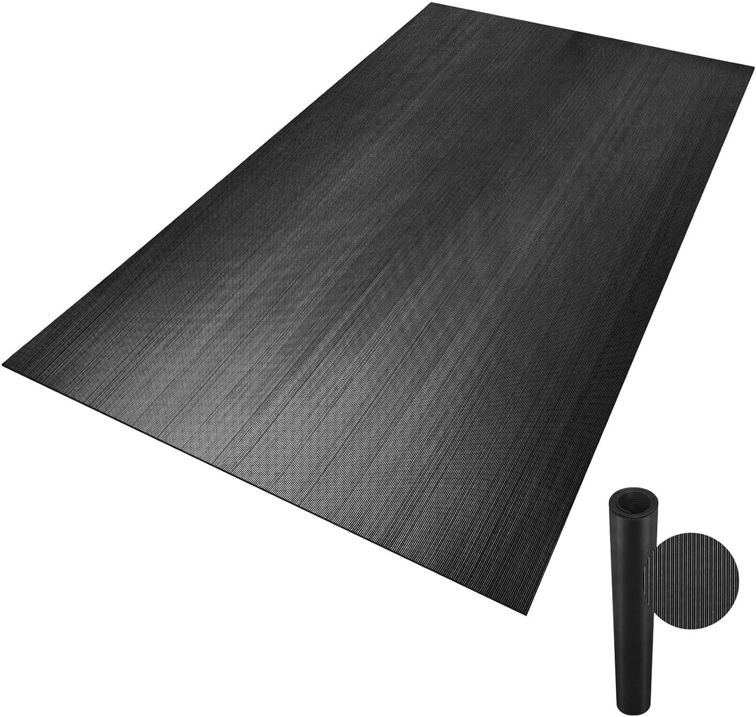 Anti-Fatigue Outdoor Rubber Floor Mats Non Slip Rubber Utility Mat for Entryway, Home Gym, Exercise Equipment, Garage, Under-Sink, Patio, and Door Mat Black 36″ x 60″