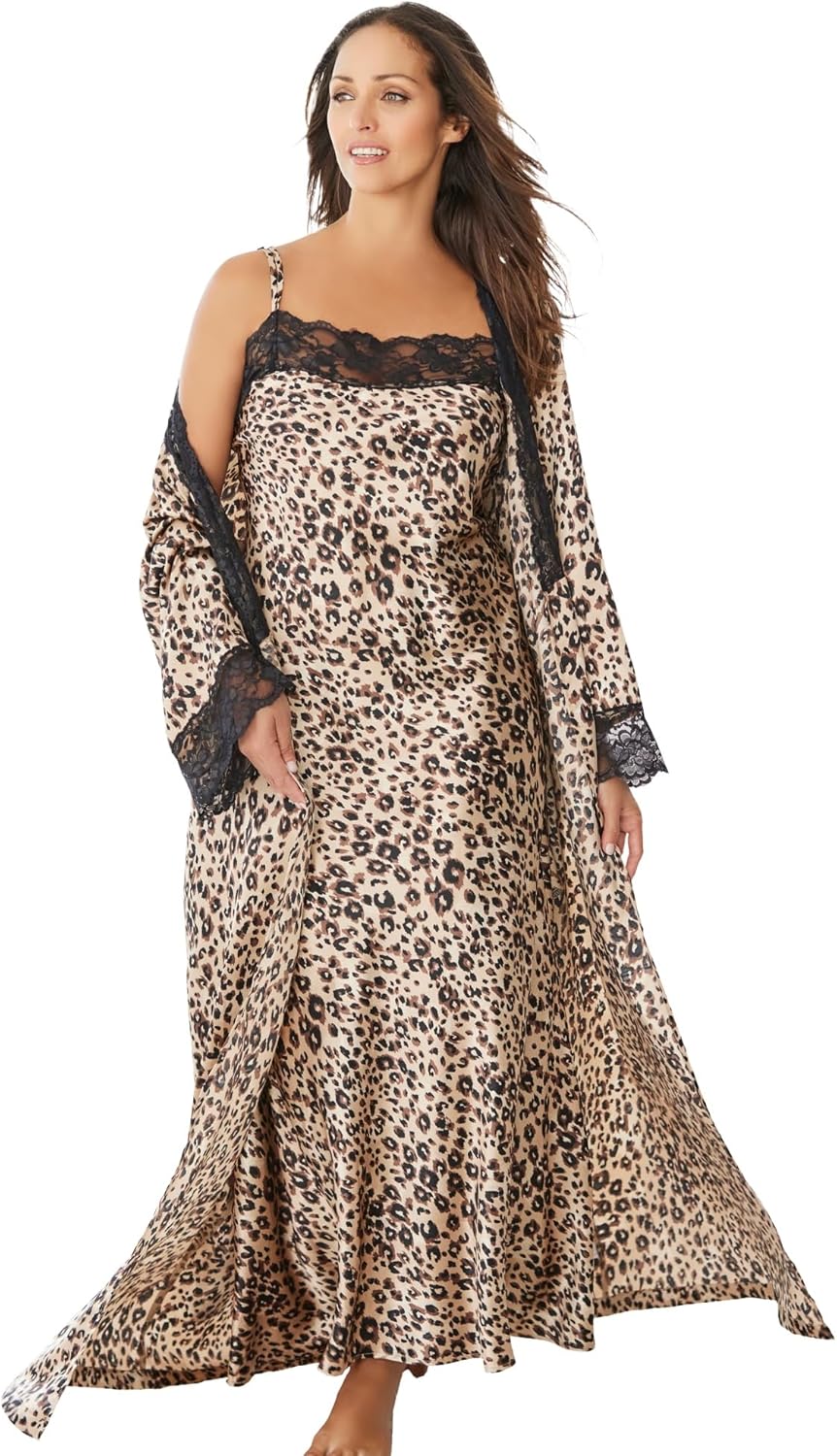Amoureuse Plus Size The Luxe Satin Long Peignoir Set