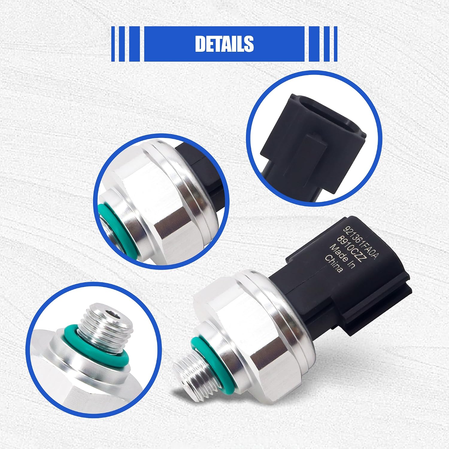 HiSport A/C Pressure Sensor Switch - Compatible with 1993-2015 Nissan 2003-2015 Mitsubishi Replaces BBM461503A ‎92136-1FA0A