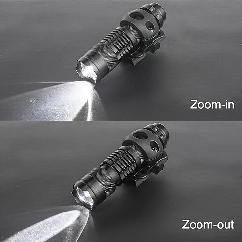 Miniatura 10 de rdzzwxw Luz militar para casco, mini linterna táctica con abrazadera con estroboscópicofuertelámpara baja, LED compacto montado en casco con riel de