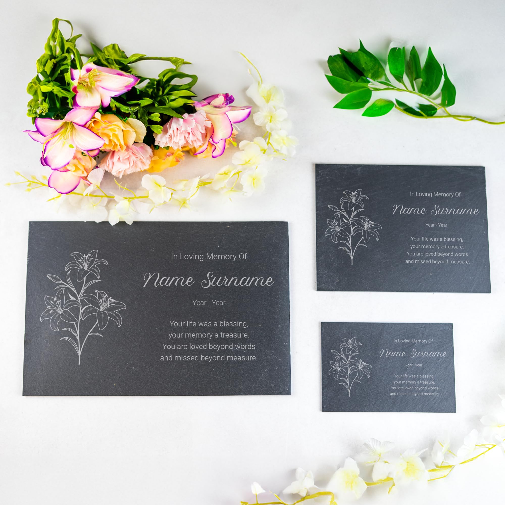 So Bespoke Personalised Slate Memorial Plaque - Engraved Stone Remembrance Gift - Any Relation Pet Lover Animal Sentiment (Style 1)