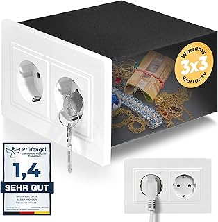 Elder Welder® Steckdosen Safe Tresor Versteck | Jetzt mit Fake-Stecker Funktion | Wandtresor zum Einmauern | Steckdosentresor als Geheimfach | Mini Safe für Geldversteck Geheimversteck | Geld Box