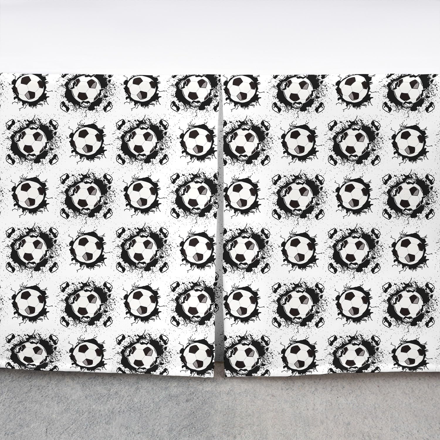 Feelyou Football Bed Skirt Soccer Bedding Bed Skirts for Kids Boys Girls Ball Game Dust Ruffle Pleated Bedskirt Sport Themed Fitted Sheet with 2 Pillowcases 3Pcs Bedding King