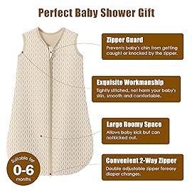 SWEET DOLPHIN Baby Sleep Sack 0-6 Months - 100% Cotton 2-Way Zipper TOG 0.5 Infant Wearable Blanket, Newborn Essentials Toddler 3 Pack Sleeping Sacks - Brown
