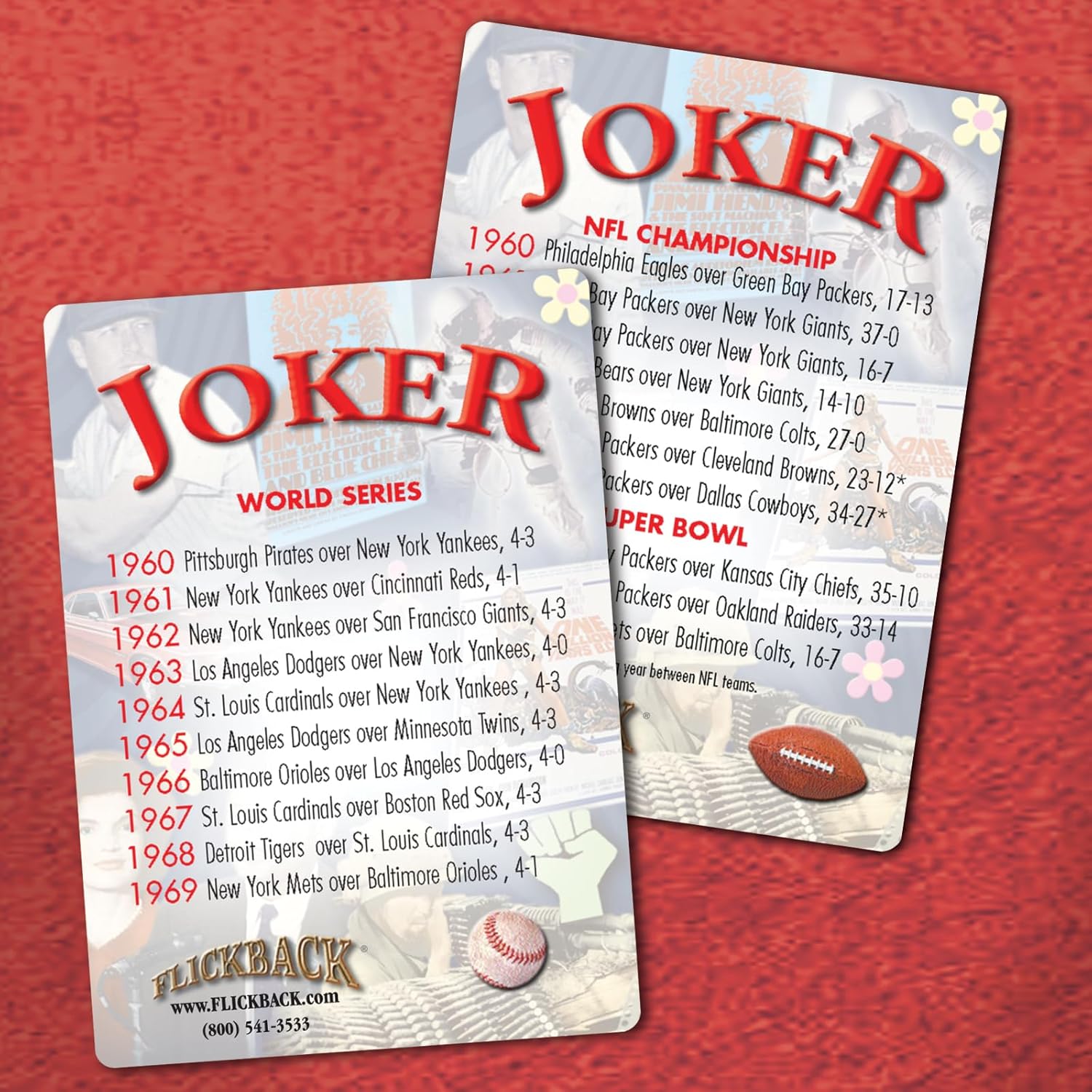 Flickback 1965 Trivia Playing Cards: Birthday or Anniversary Cards