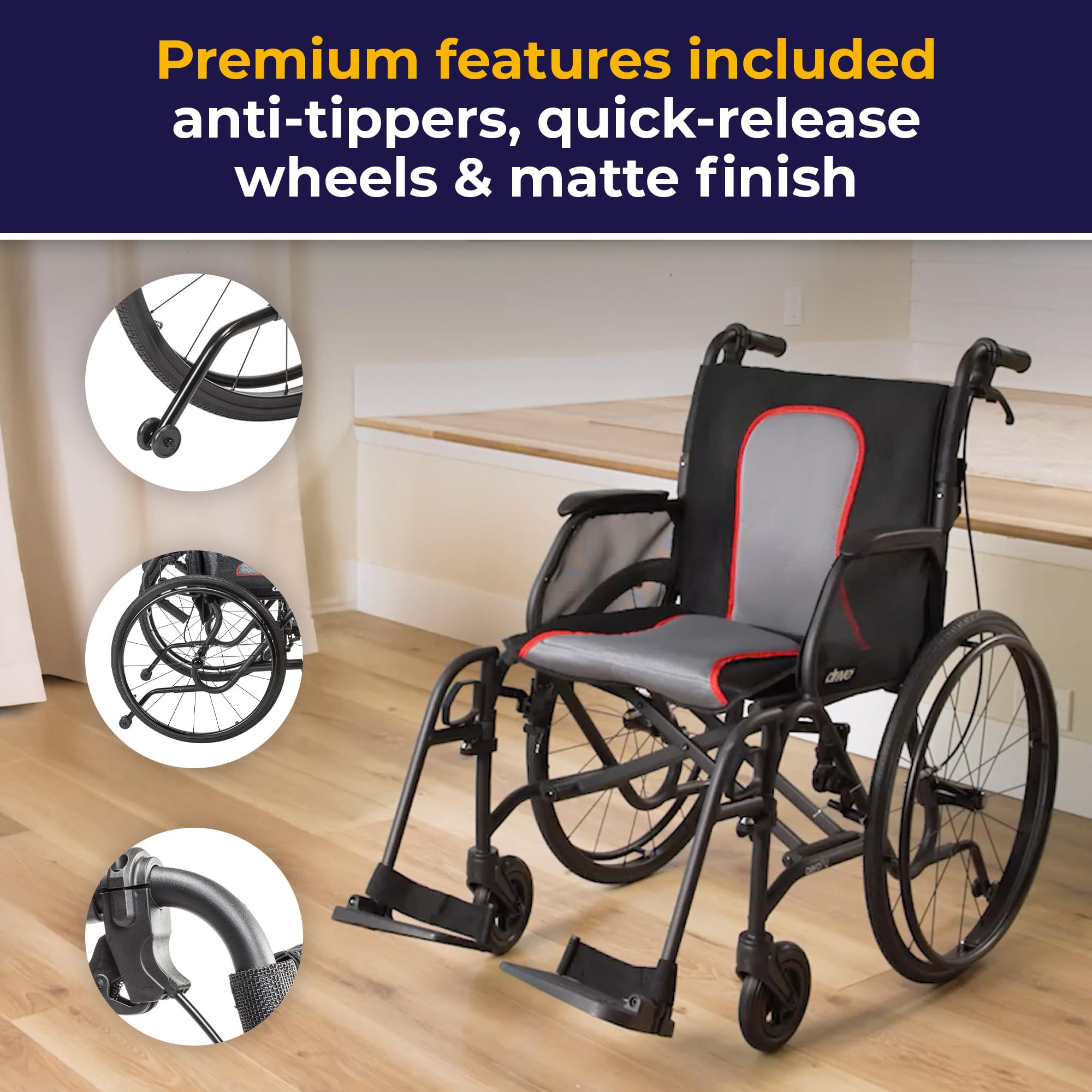 Lightweight AeroFly Wheelchair - Travel Ready! -5