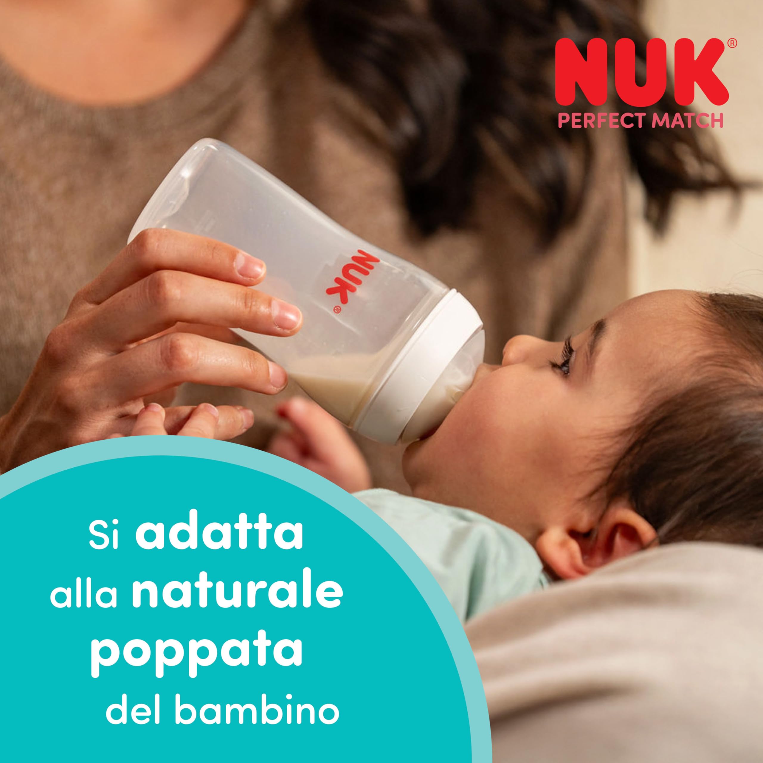 NUK Set biberon vetro Perfect Match | 3+ mesi | Si adatta al palato del bambino | Controllo temperatura | Sfiato anti-colica | 120 ml e 230 ml | Senza BPA | Tettarelle in silicone | Arcobaleno | 4 pz