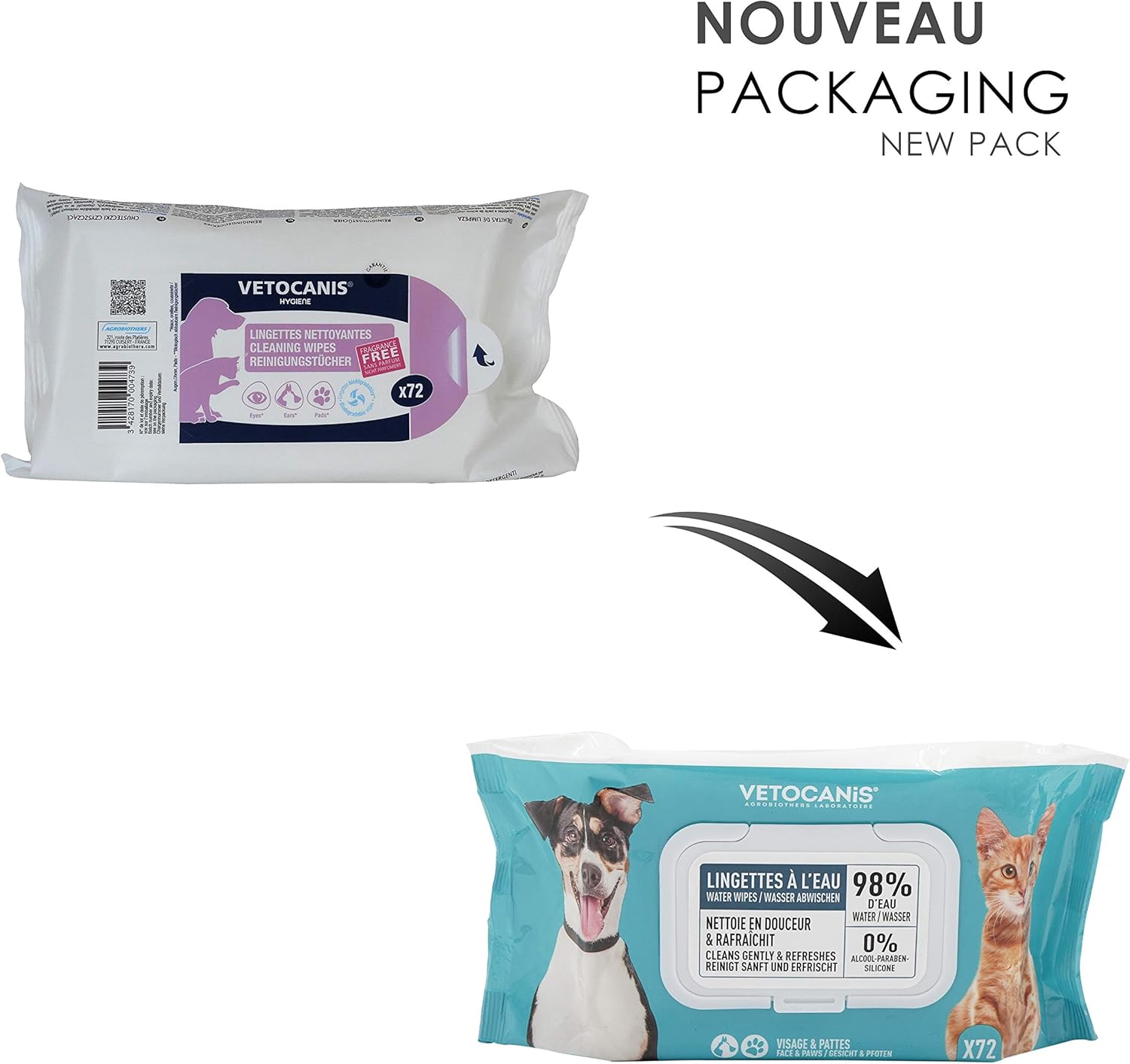 Vetocanis Lingettes Nettoyantes Biodegradables Pour Yeux Oreilles Pattes Grand Format 72 Lingettes Chien Et Chat Amazon Fr Animalerie