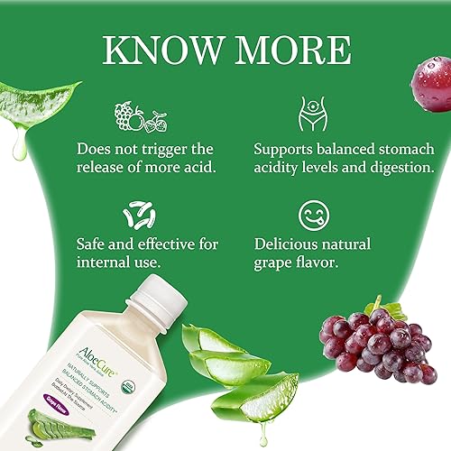 Miniatura 5 de AloeCure Zumo de aloe vera orgánico USDA, sabor uva, hecho dentro de las 12 horas de la cosecha - Suplemento de aloe vera puro para la salud