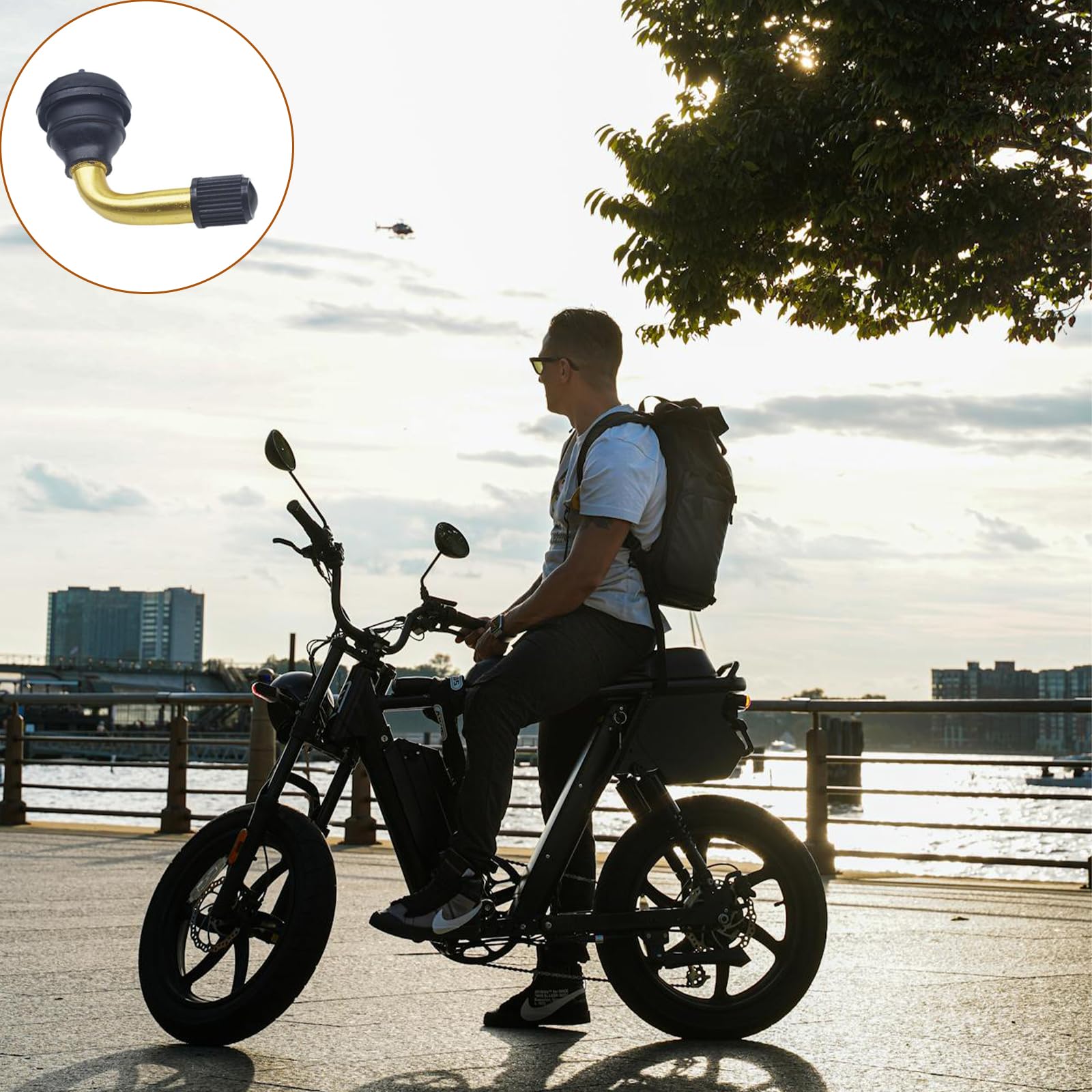 6 Unidades PVR70 Válvula de Rueda, Válvula Tubeless 90 Grados, Latón para Motocicletas, Autos, Bicicletas, Scooters