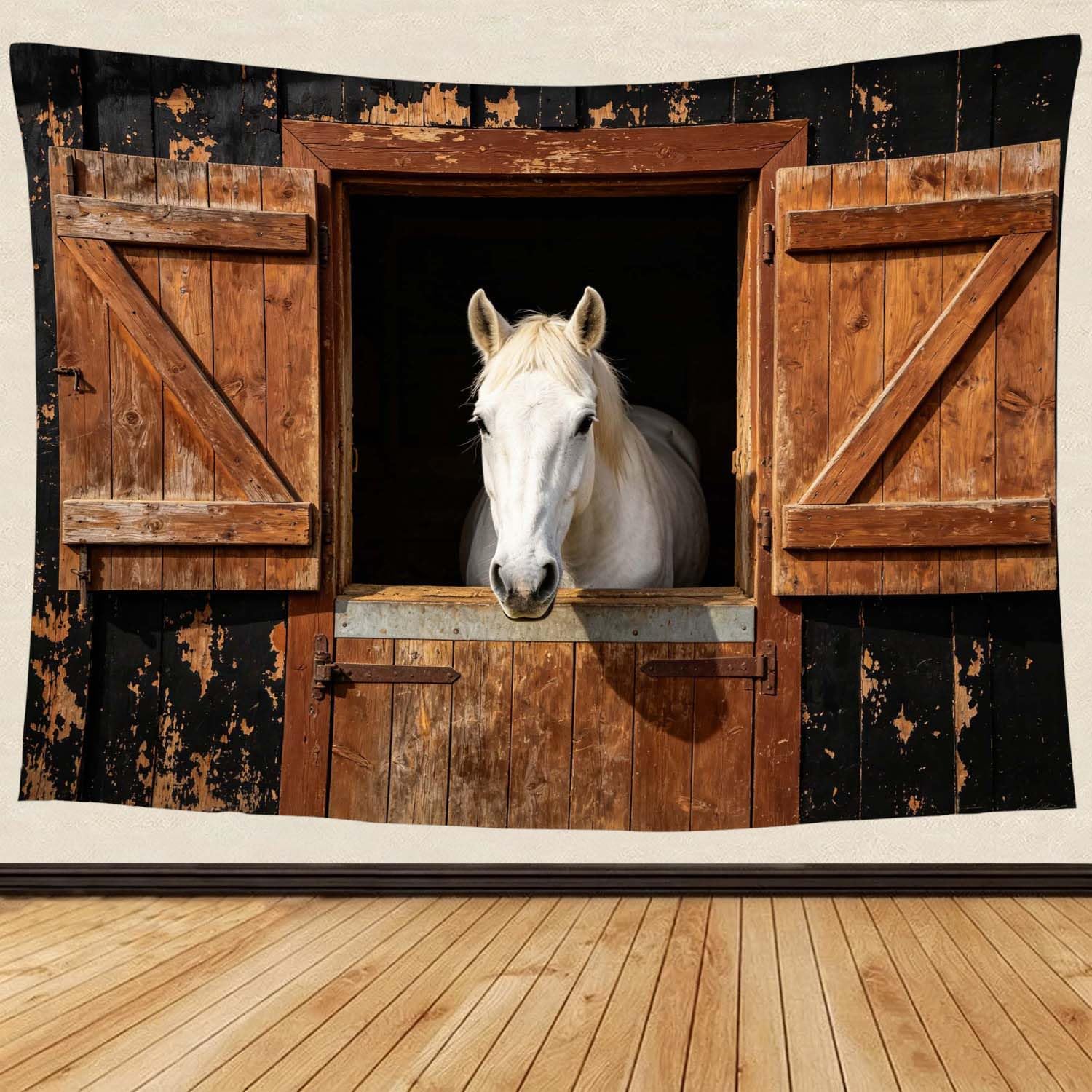 Arazzo da Parete Grande 300x260 cm Cavallo 3D Telo da Parete