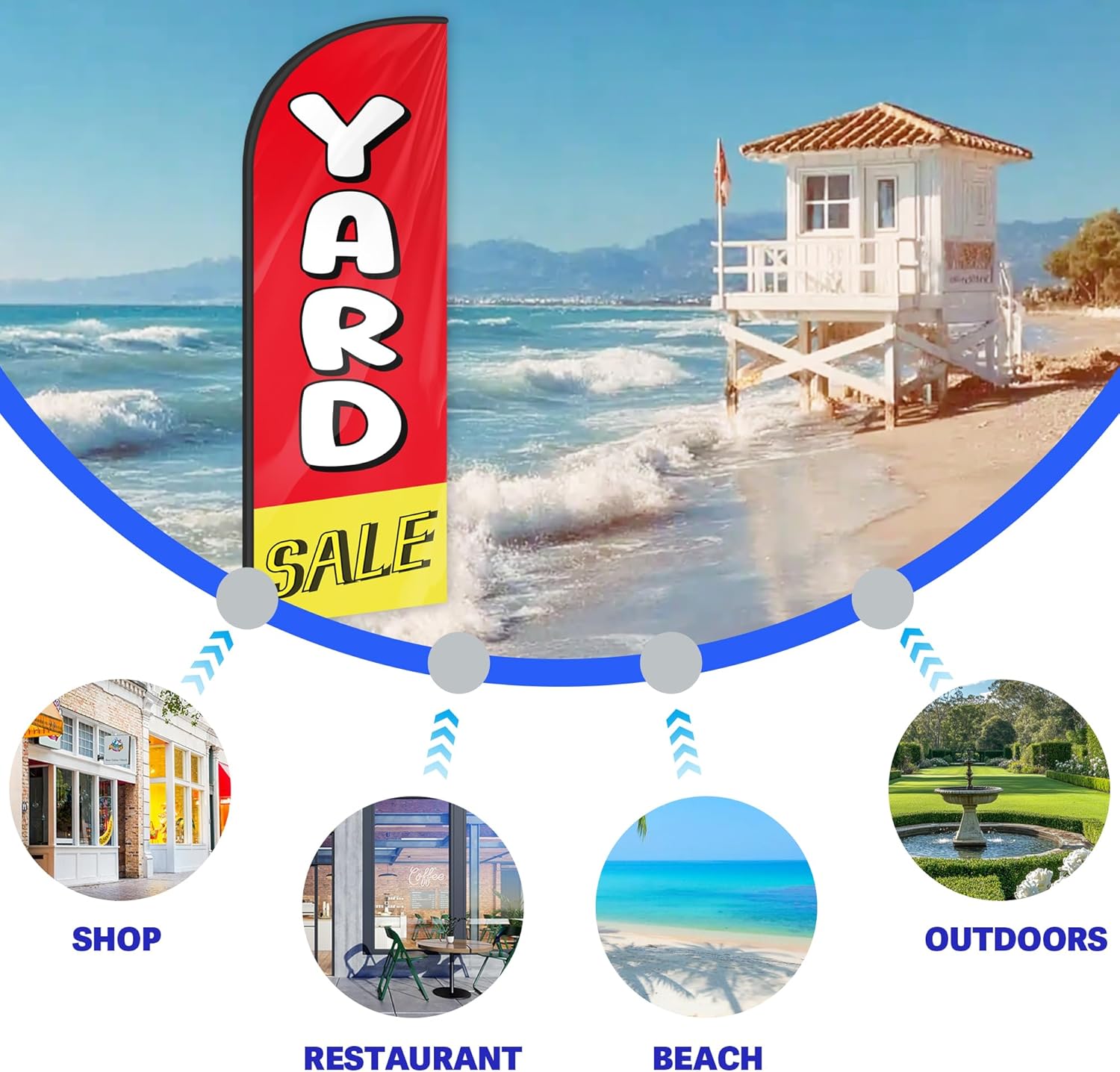 Yard Sale Feather Flag for Business Advertising 6 FT Swooper Flag for Storefronts Retailers Shops Food Trucks Events and Fairs (Flagpole Not Included) - Image 3