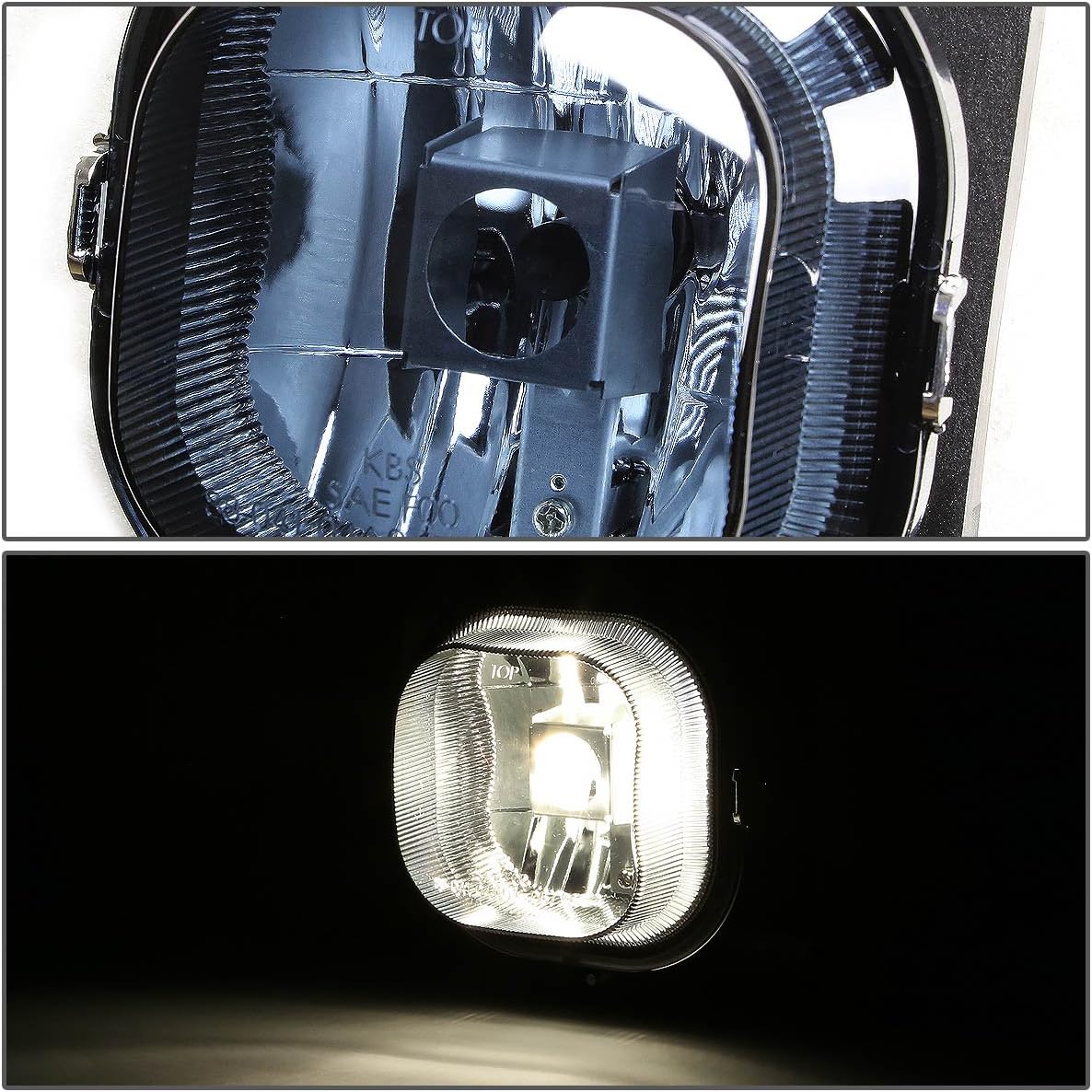 Auto Dynasty Fog Lights Assembly Compatible with 1994-2004 Ford Excursion F250 F350 F450 F550 Super Duty, Fog Lamp Replacement, Driver and Passenger Side, Smoked Lens