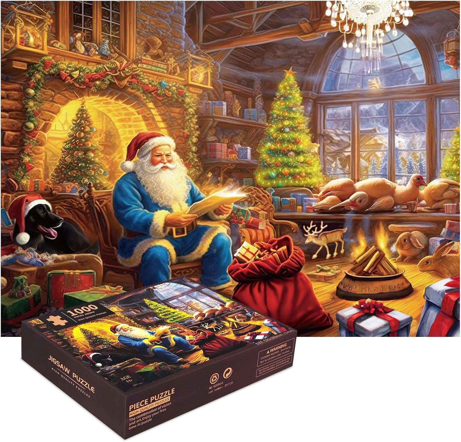 Christmas Puzzles 1000 Pieces Santa Puzzle Small Puzzle