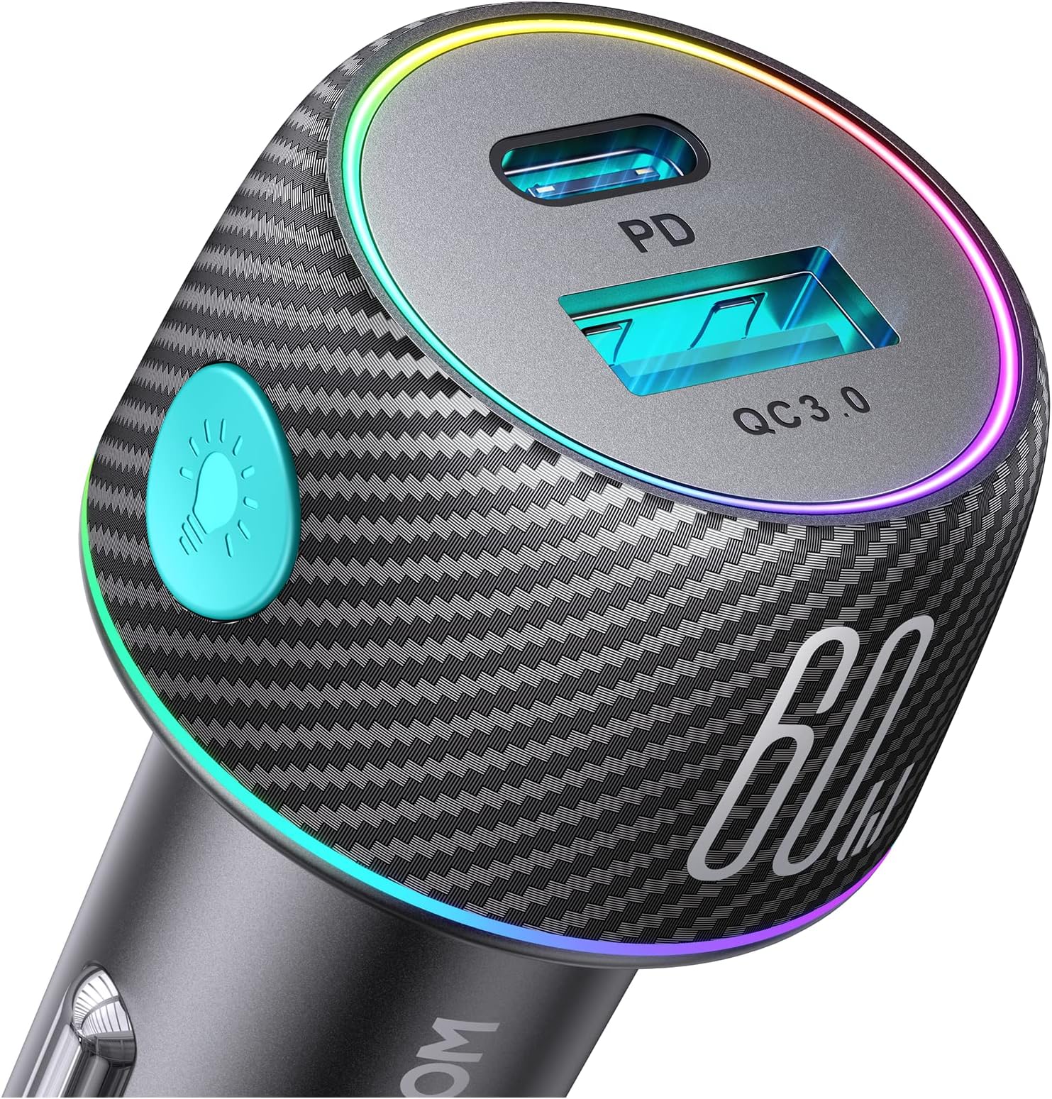 60W USB C Car Charger for iPhone 16/15, [PD30W&QC30W] Cigarette Lighter Phone Charger Adapter USBC Fast Charging for iPhone 14/13 Pro Max Plus, Samsung Galaxy S24/23, iPad Pro, Google Pixel, Androids