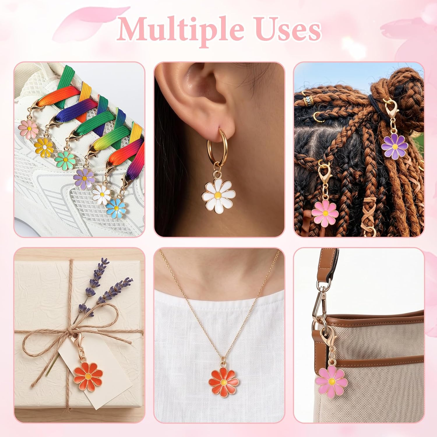 9 PCS Flower Shoe Lace Charms for Sneakers
