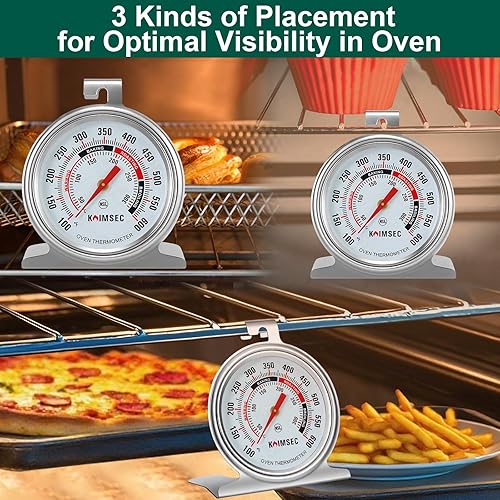 Miniatura 7 de Termómetro de horno para medidor de temperatura, seguro para el interior de gas, electricidad, ahumador de parrilla, esfera analógica, termómetros