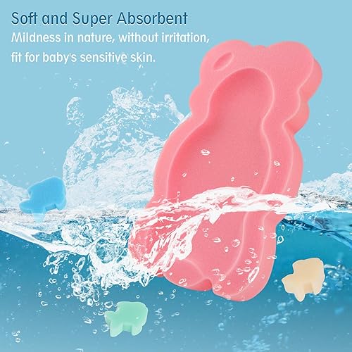 Miniatura 3 de KECUCO Cojín de baño para bebé tapete de baño para bebé esponja de baño para bebé esponja de baño para bebés recién nacidos rosa estilo 4