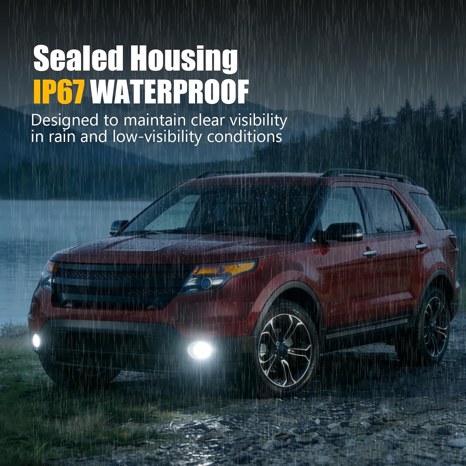 Upgrade LED Fog Light, Clear Waterproof Front Driving Lamps Kit Compatible with 2005-2015 Frontier, 2005-2008 and 2017-Up Pathfinder, 2010-Up RDX, 2010-2012 Subaru Outback DOT Approved