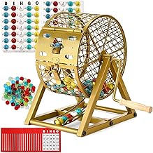 GADFISH 12" Bingo Game Set, Bingo Sets Adults for Large Group Seniors, 0.78" Bingo Balls with Steel Cage, 30 Cards, Board and Chips for Adults Parties, Game Night, Community
