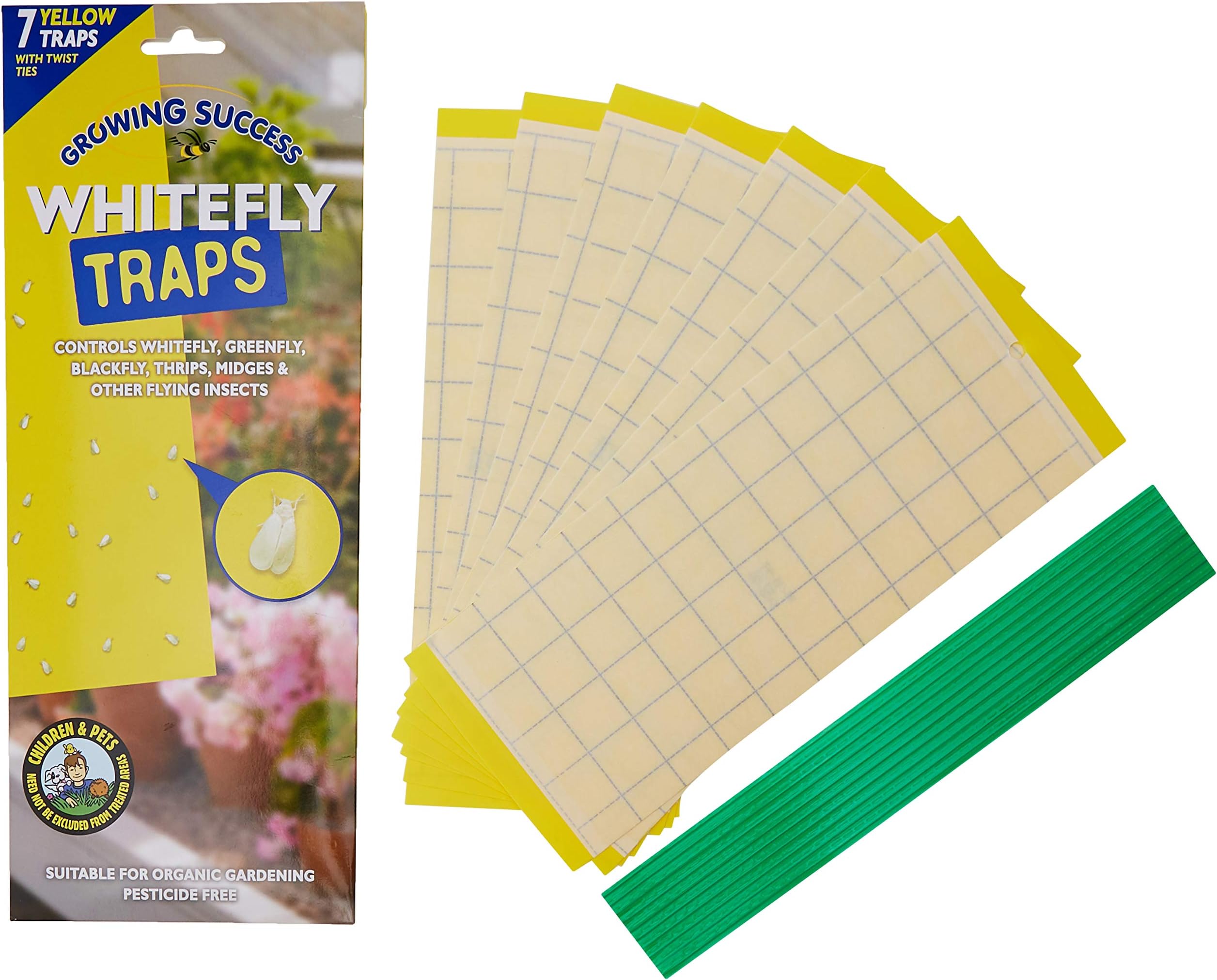 Growing Success GF2549 Greenhouse Whitefly Traps, 7 Traps Per Pack,Yellow