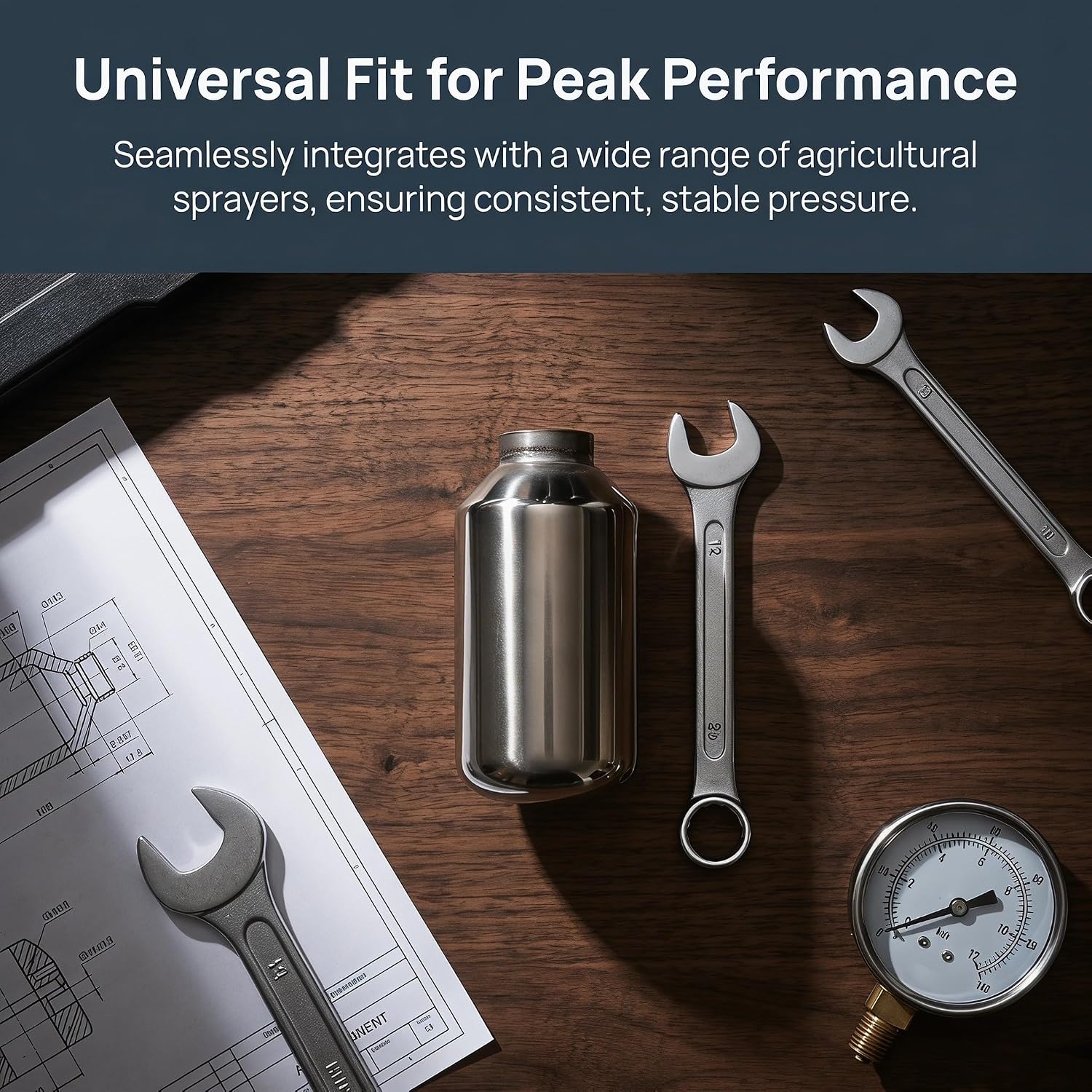 YARNOW Stainless Steel Pressure Tank for Sprayer Pump Replacement, High Pressure Plunger Pump Air Chamber for Agriculture and Garden Applications