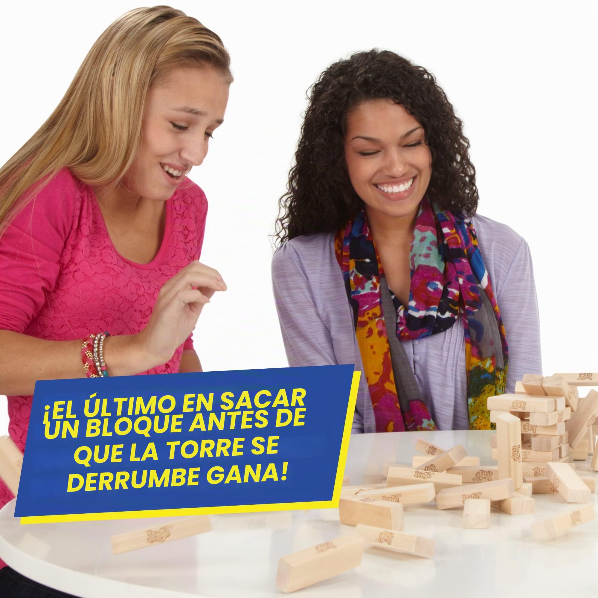 Hasbro Gaming Jenga, Juegos de Mesa para Niños y Niñas de 6 Años o Más, Fiestas con Amigos, Habilidad y Estrategia