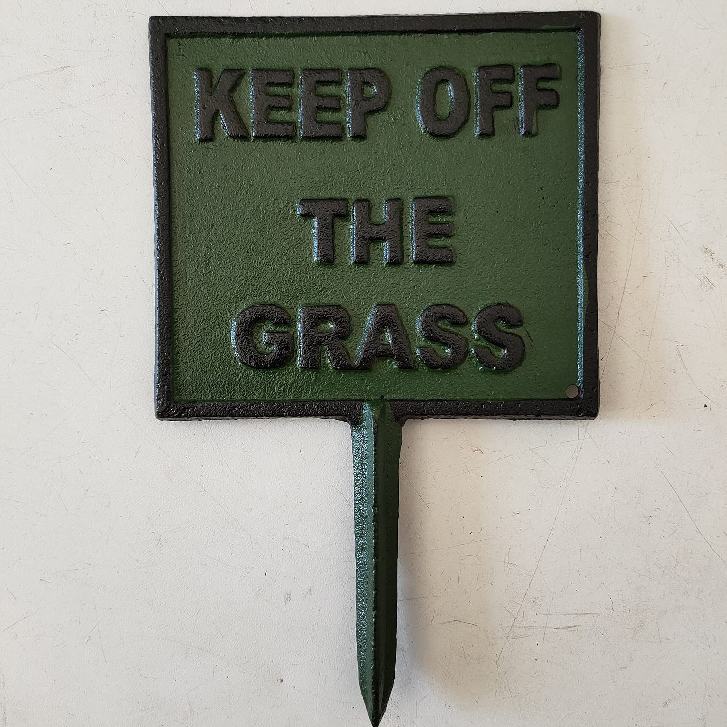 Cartello In Ghisa 'Non Calpestare L'Erba' – 2 Pezzi Per Giardino E Parco, 24,5x25,5 Cm