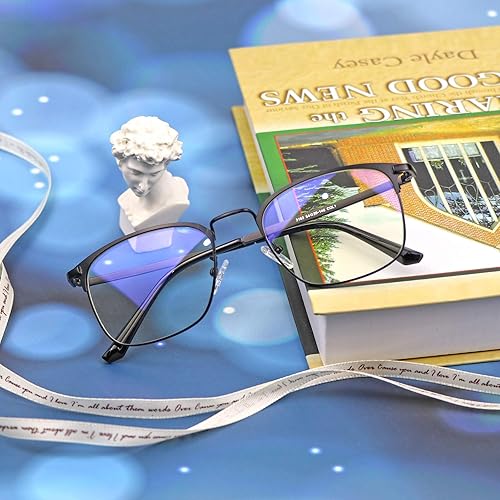 Vista 10 de LifeArt Lentes de bloqueo de luz azul, antifatiga ocular, anteojos de lectura para computadora, anteojos de TV para mujeres y hombres, antirreflejos