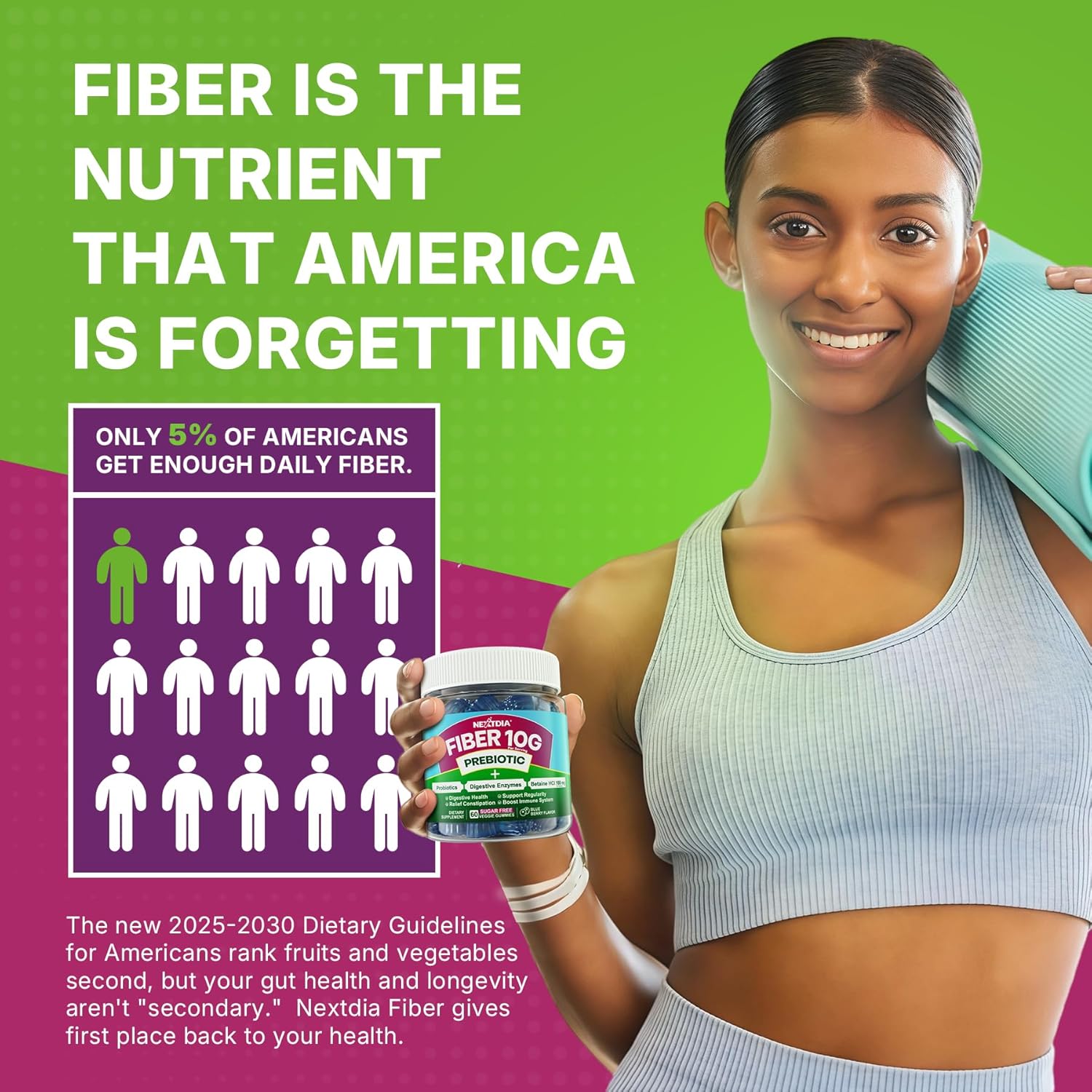 Fiber Gummies for Adults, Sugar Free 10g Prebiotic Fiber Supplement with Digestive Enzymes, Probiotics & 100mg Betaine for Digestive & Gut Health and Regulate Bowel Movement, Vegan, Gelatin Free,120ct - Image 9