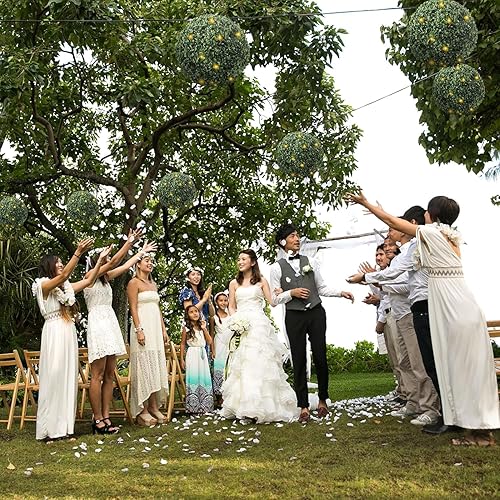 Miniatura 3 de Bola topiaria artificial de boj con luz LED, bolas de topiario de plantas artificiales iluminadas de 14 pulgadas para exteriores, esferas de jardín,