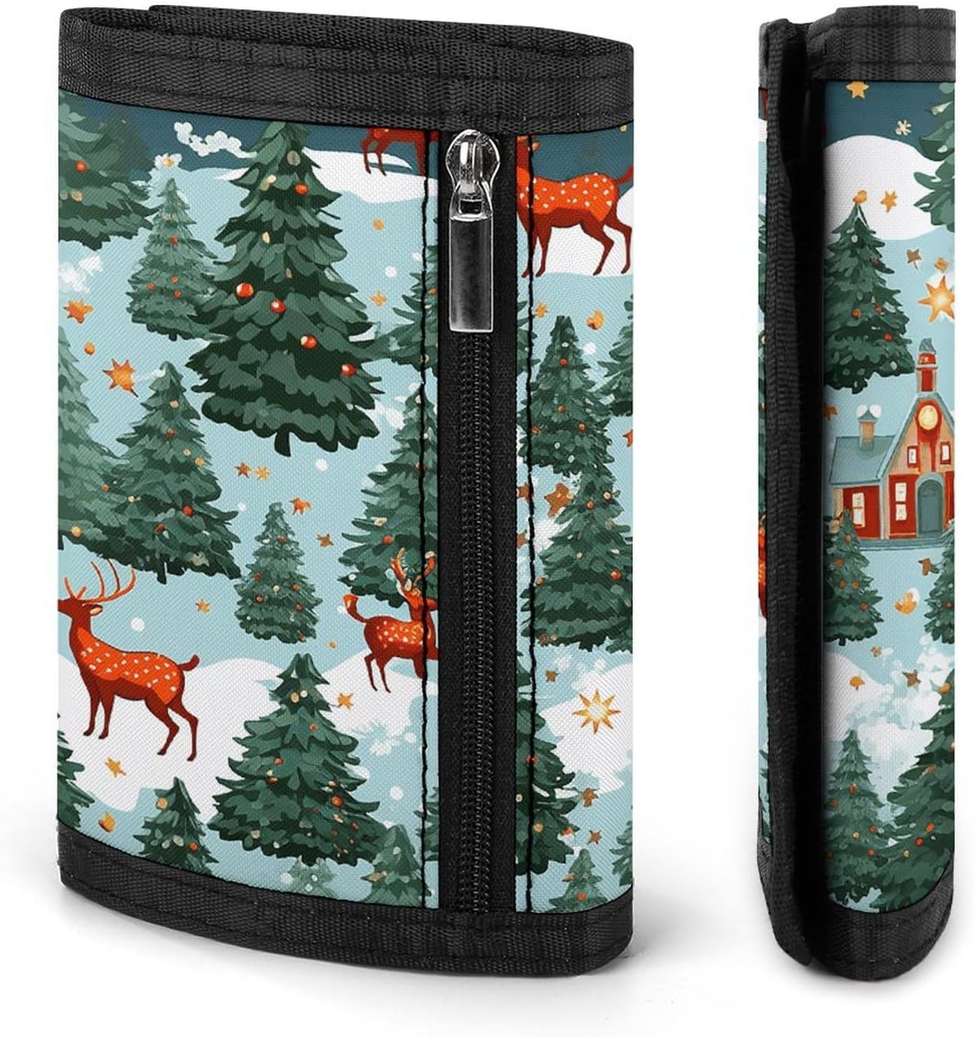 Christmas Holiday Trifold Wallets Slim Wallet Novelty Pocket Purse Multiple Card Slots Outdoor Travel Wallet Stylish Durable Wallets For Men Women