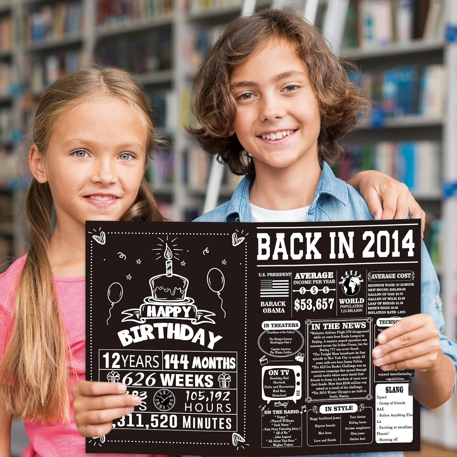 Happy 12th Birthday Card for Boys Girls, Sweet 12 Years Old Birthday Gifts for Daughter Son from Dad Mom, Cool 12th Bday Decoration Ideas