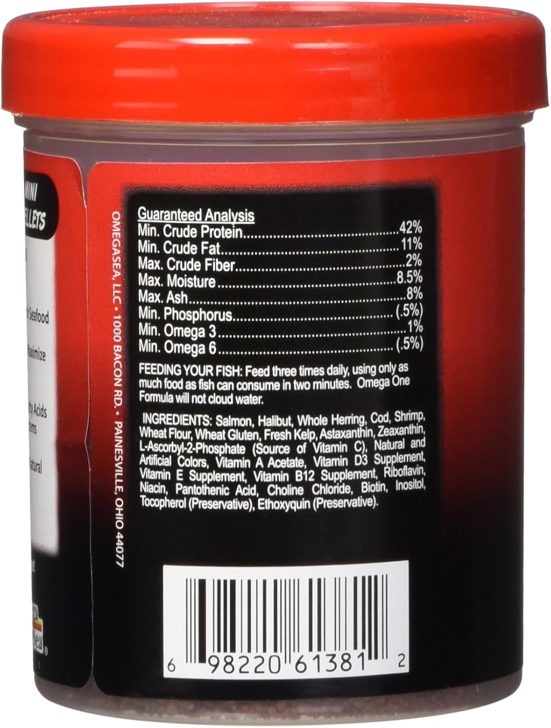 Omega One Color Mini Pellets, Sinking, 3.5 oz