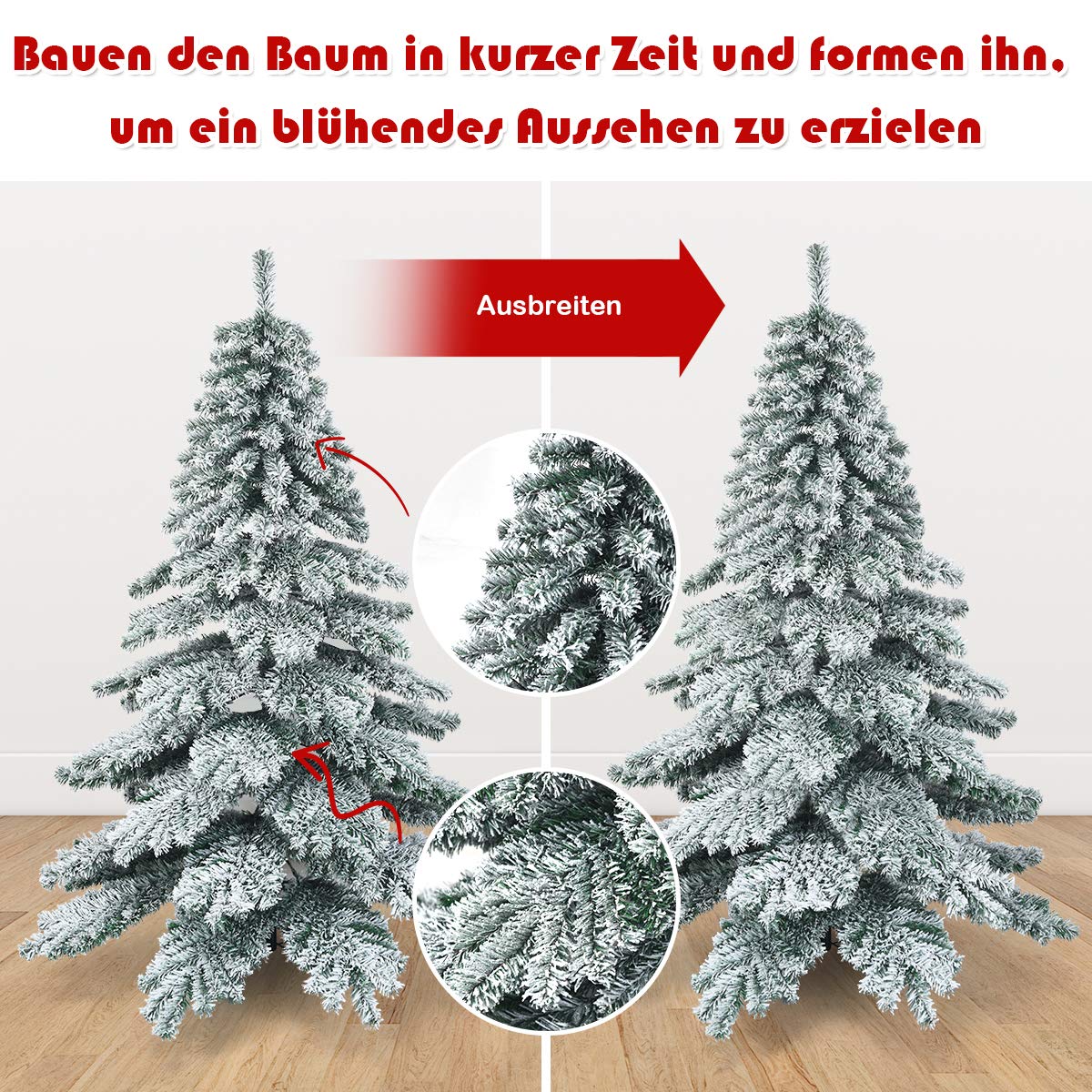 Kunstkerstboom 180 cm PVC met Metalen Standaard