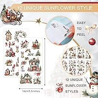 Vista 3 de Lincia 10 hojas de calcomanías para transferencia de manualidades y muebles, calcomanías de muñeco de nieve, gnomo de reno, vintage