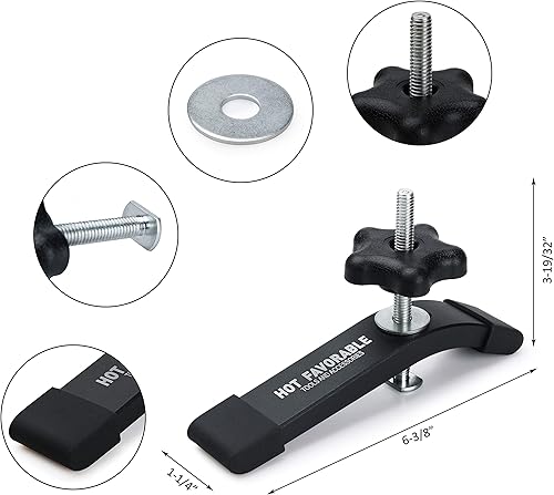 Miniatura 2 de Abrazaderas de sujeción en T de aluminio, 6-3/8 pulgadas de largo x 1-1/4 pulgadas de ancho, carpintería y abrazaderas, chorro de arena fina