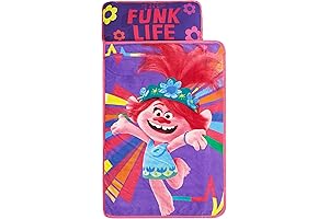 Super Soft Plush Trolls Nap Mat with Built In Blanket and Pillow